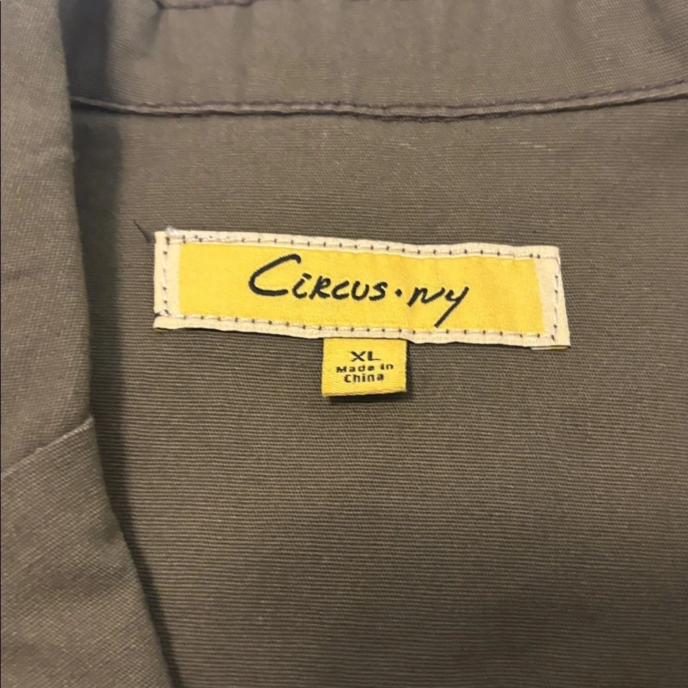 Circus NY Zip Front Long Sleeve Utility Minidress Burnt Olive SZ XL boho western - Picture 4 of 12